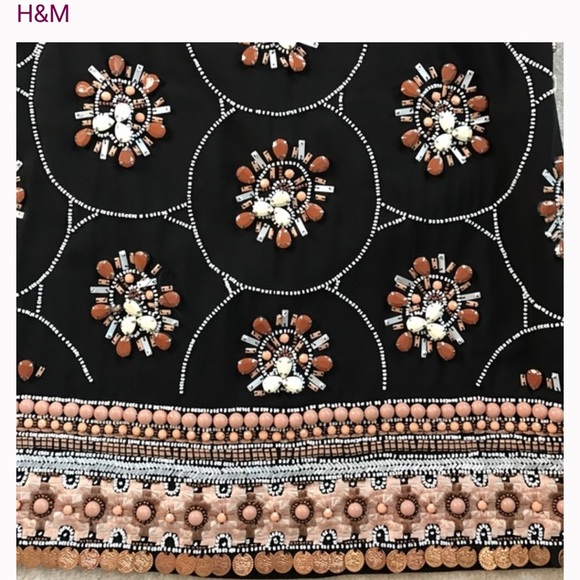 H&M Jeweled & Embroidered Black Skirt - Picture 9 of 9